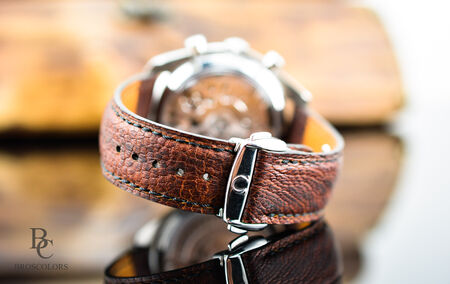 ostrich leather watch strap for Omega